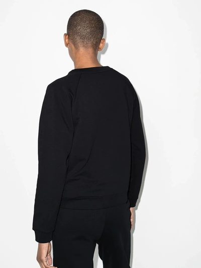 Shop Baserange Cropped Crew Neck Sweatshirt In Black