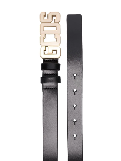 Shop Gcds Logo-buckle Belt In Black