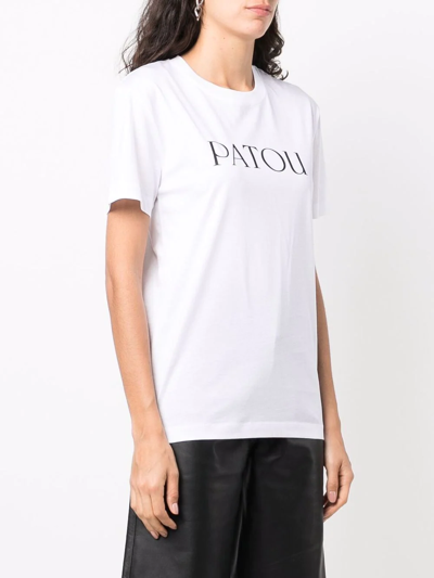 Shop Patou Logo-print Cotton T-shirt In Weiss