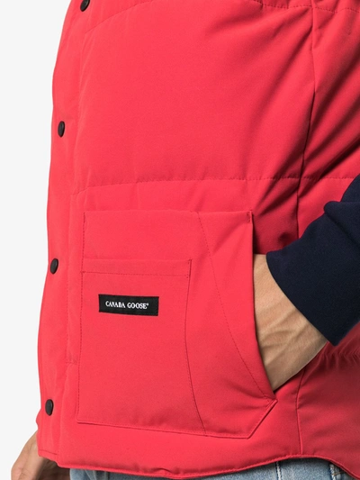 Shop Canada Goose Freestyle Gilet Jacket In Red