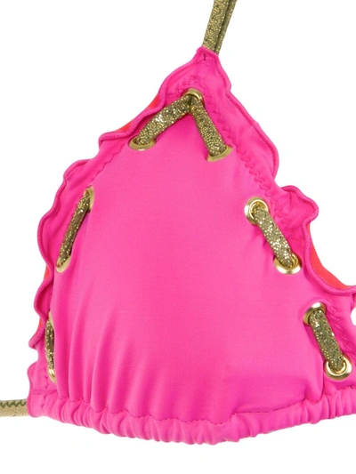 Shop Amir Slama Stitching Details Bikini Set In Pink