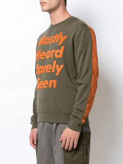 Shop Mostly Heard Rarely Seen Logo Patch Sweatshirt In Green