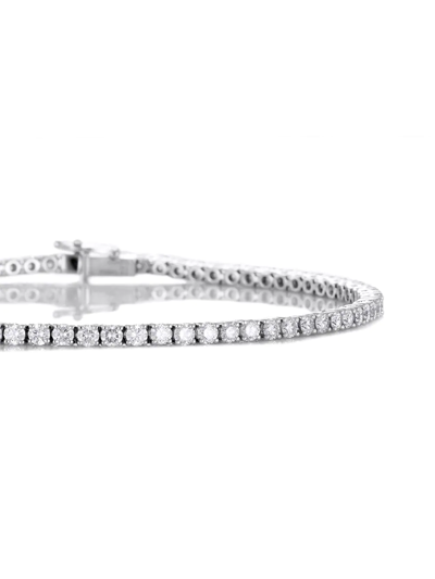 Shop De Beers 18kt White Gold Diamond Line Bracelet In Metallic
