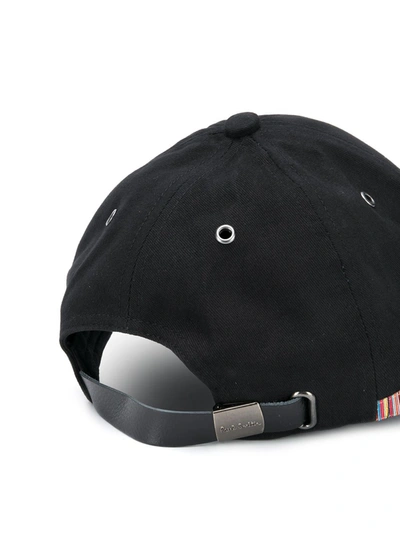 Shop Paul Smith Twill Baseball Cap In Black