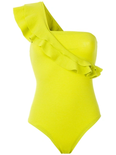 Shop Clube Bossa Siola Ruffle Swimsuit In Yellow