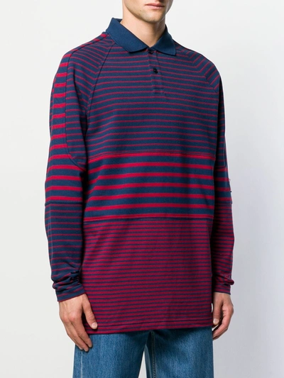 Shop Martine Rose Loose-fit Striped Polo Shirt In Red