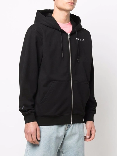 Shop Mcq By Alexander Mcqueen Logo-embroidered Zip-up Hoodie In Black
