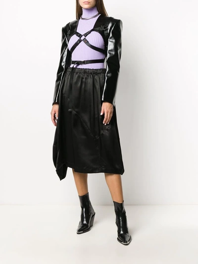 Shop Comme Des Garçons Comme Des Garçons Asymmetric Draped Midi Skirt In Black