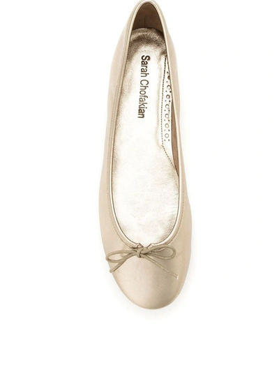 Sarah Chofakian Sarita Leather Ballerinas In Neutrals