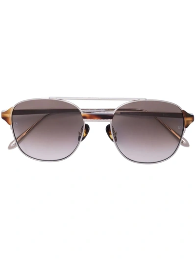 Shop Linda Farrow Reed Square-frame Sunglasses In Metallic