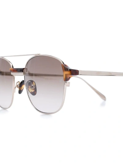 Shop Linda Farrow Reed Square-frame Sunglasses In Metallic