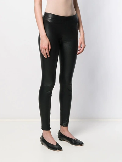 Vince Zipped-detail Stretch-leather Leggings In Black