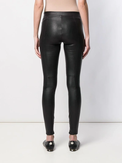 Vince Zipped-detail Stretch-leather Leggings In Black