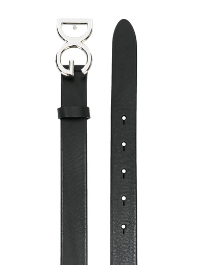 Shop Dolce & Gabbana Dg Millennial Logo Belt In Black