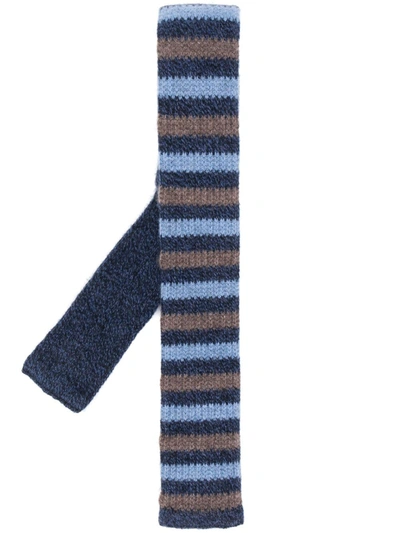 Shop N•peal Stripe Knitted Tie In Blue