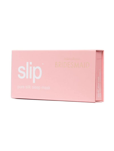 Shop Slip Silk Bridesmaid Embroidered Sleep Mask In Pink