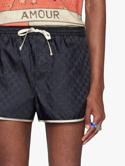 Shop Gucci Gg Supreme Swim Shorts In Blue