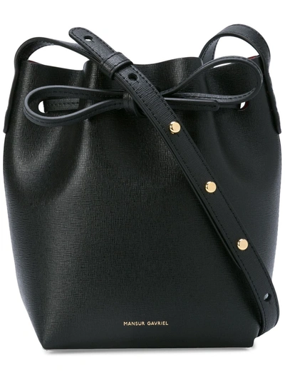 Shop Mansur Gavriel Mini Mini Bucket Bag In Black