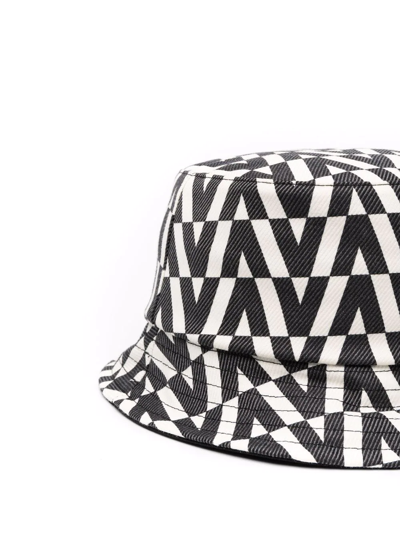Shop Valentino Monogram-print Bucket Hat In Schwarz