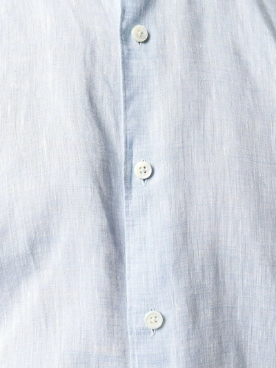 Shop Ermenegildo Zegna Linen Dress Shirt In Blue