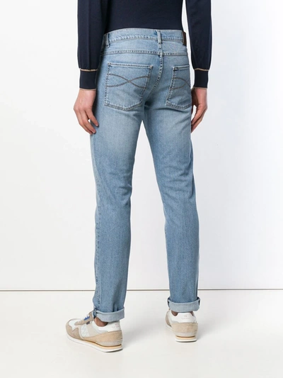 Shop Brunello Cucinelli Skinny Low Rise Jeans In Blue