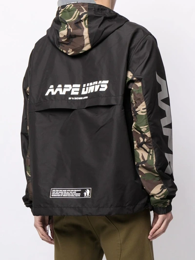 Shop Aape By A Bathing Ape Multi-panel Windbreaker Jacket In Black