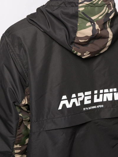 Shop Aape By A Bathing Ape Multi-panel Windbreaker Jacket In Black