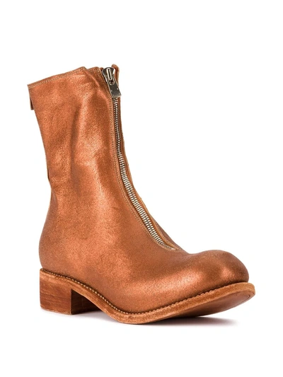 Guidi Front Zipped Boots In Yellow