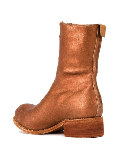 Guidi Front Zipped Boots In Yellow