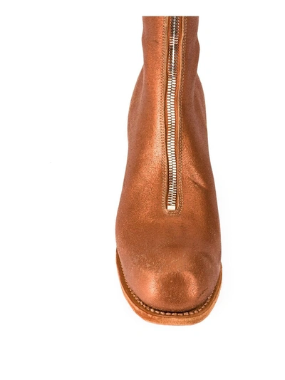 Guidi Front Zipped Boots In Yellow