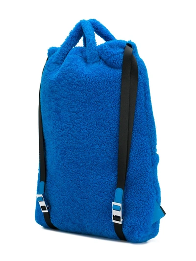 Shop Fendi Blue Slogan Backpack