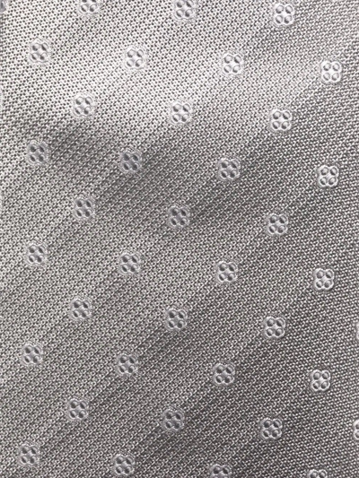 Shop D4.0 Embroidered Silk Tie In Grau