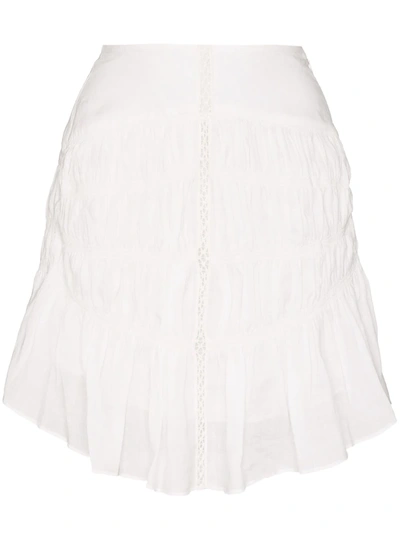 Shop Isabel Marant Sidney Lace Ruffled Hem Skirt In White