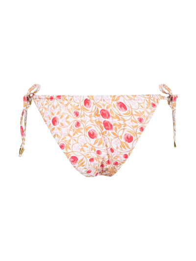 Shop Rebecca Vallance Catania Floral-print Bikini Briefs In White