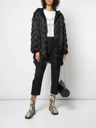 Shop Haculla Fringed Coat In Black