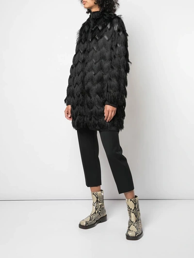 Shop Haculla Fringed Coat In Black