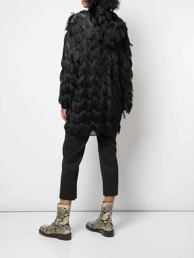 Shop Haculla Fringed Coat In Black