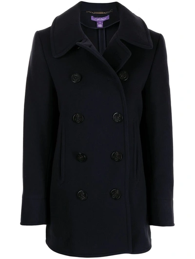 Polo Ralph Lauren Double-breasted Short Coat In Blue