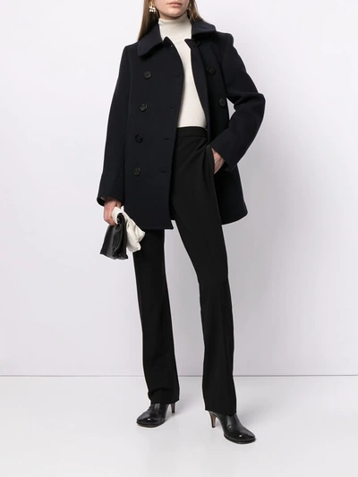 Polo Ralph Lauren Double-breasted Short Coat In Blue