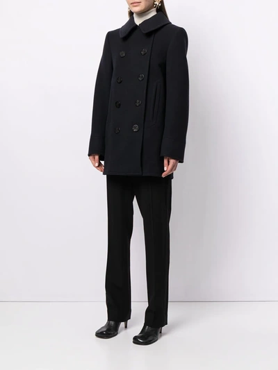 Polo Ralph Lauren Double-breasted Short Coat In Blue