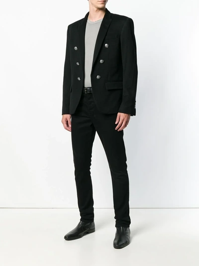 Shop Balmain Single Breasted Blazer In Black