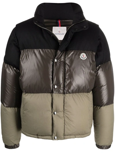 Moncler Mens Black Brown Aveillan Padded Shell-down Jacket 38 In Black