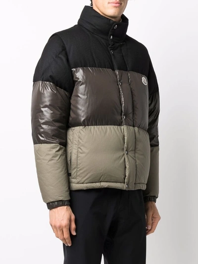 Moncler Mens Black Brown Aveillan Padded Shell-down Jacket 38 In Black