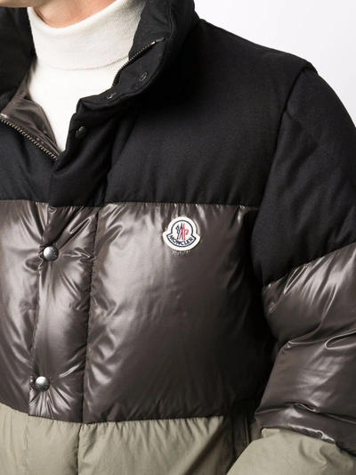 Moncler Mens Black Brown Aveillan Padded Shell-down Jacket 38 In Black