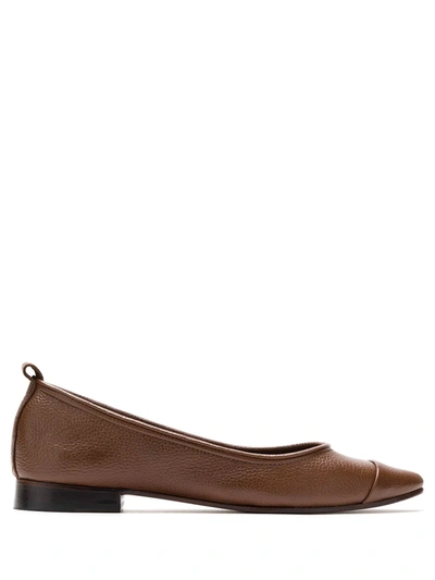 Shop Sarah Chofakian Nuage Leather Ballerinas In Brown