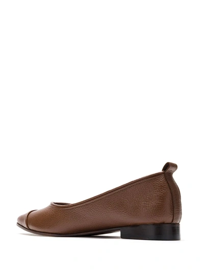 Shop Sarah Chofakian Nuage Leather Ballerinas In Brown