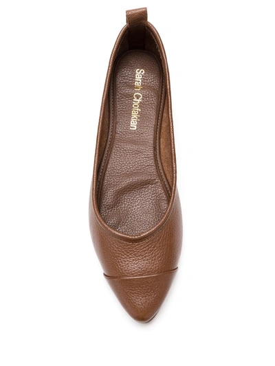 Shop Sarah Chofakian Nuage Leather Ballerinas In Brown