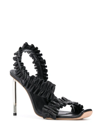 Shop Off-white Allan Ruffle Sandals In Black