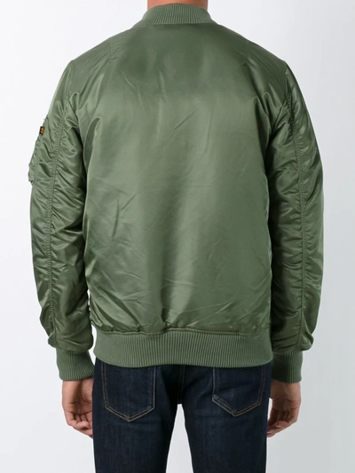 Alpha Industries Ma-1 Vf 59 Long Bomber Jacket Dark Green Nylon Bomber Jacket In Green