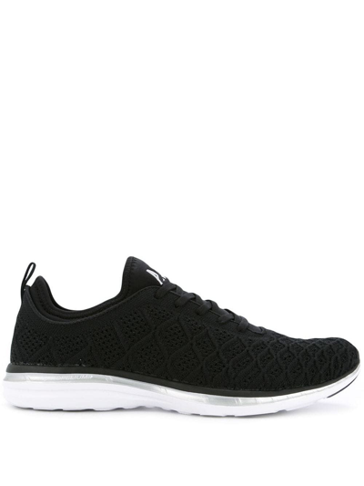 Shop Apl Athletic Propulsion Labs Textured Lace-up Sneakers In Black